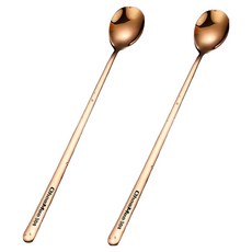 瑞典廚房 304不鏽鋼 長柄攪拌勺/攪拌匙/咖啡勺/冰品/甜品/湯匙/冰沙匙 19.5cm, 玫瑰金, 2支, 單件
