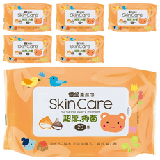 US baby 優生 柔濕巾 超厚型 抑菌 RO純水 不含酒精/人工香料/螢光劑, 20張, 6包
