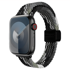 SwitchEasy 魚骨牌 2024 Candy 磁吸防潑水高彈力編織錶帶, 黑灰色, 1條