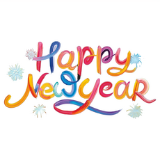 彩色靜電貼 Set 2張, 彩色HAPPY NEW YEAR