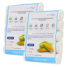 LionHeim 玉米澱粉捲筒式垃圾袋 45 x 50公分, 2個, 白色