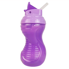 munchkin 滿趣健 好握吸管防漏杯, 柔軟矽膠吸嘴, 防漏吸管設計, 無BPA, 296ml, 紫色, 1個