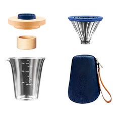 SADOMAIN 仙德曼 櫸木雙層玻璃濾杯旅組 CF356 350ml 10oz/2Cup 咖啡旅行滴濾器, 1組