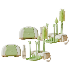 外出奶瓶刷7件組 2組 綠色 含奶嘴刷