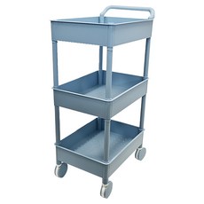 KEYWAY 大車輪推車三層架 + 把手, 藍色, 1