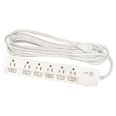 aibo 新版安規/過載斷電/防雷擊/獨立開關 15A安全延長線 3P六開六插 扁插, 4.5m, KTC-98663A, 1個