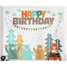 INS韓風生日背景布, E款 白色 + 綠色