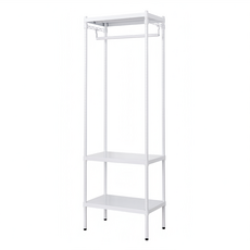 dayneeds 日需百備 極致工藝 烤漆三層單桿衣櫥 置物架 掛衣架 收納架 鐵架, 白色