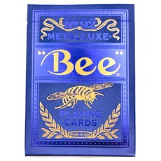 BICYCLE Playing Cards Bee 蜜蜂金屬撲克牌 美國製造, 藍色箔鑽石, 1個