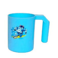 POLI 牙刷杯 250ml 卡通造型兒童漱口杯, 藍, 1個