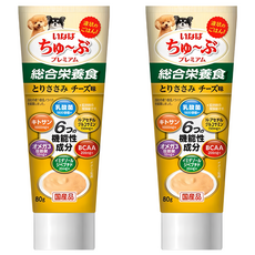 INABA 犬用 特級肉泥膏 綜合營養食多功能保健配方, 雞肉+起司, 80g, 2條