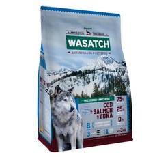 WASATCH 瓦莎奇 全齡犬 原生犬糧裹凍乾, 3kg, 1袋, 3種魚肉(鱈 + 鮭 + 鮪)