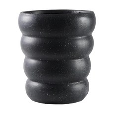KUIBAO 快豹生活 Chafe 北歐圈圈花盆, 黑掃, 1個
