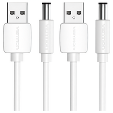 VEnTIOn 威迅 USB 轉 DC 5.5mm 音叉式電源線 3A額定電流 PVC護套, CEY, 2條