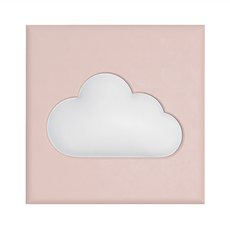 vanibaby 可裁切3D立體防撞壁貼 造型款, 汽車皮革 防刮耐磨 高密度記憶棉, 附專屬貼紙, 30 x 30 x 厚度2cm, 粉底白雲, 1片