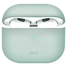 UNIQ Lino素色簡約液態矽膠藍牙耳機保護套 AirPods4, 綠色, 1個