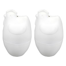 WHOLE HEIGHT 闔樂泰 微波煮蛋器 PP材質 耐熱度-20~120度, 小雞造型 白色, 2個