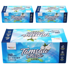 Tamsaa 經典衣物柔軟香氛烘衣片 Fresh Blue 260張, 3盒