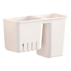 FaSoLa 多用途壁掛雙格筷子餐具架 - 白色, 19x7.7x11cm, 1組