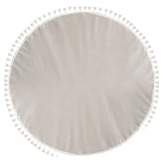 Homely Zakka 輕奢美學純色圓桌巾, 120cm, 吊穗邊麻灰, 1條