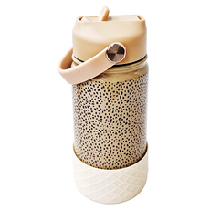 Mrs. ertha 不銹鋼吸管水壺, 經典豹紋, 350ml, 1個