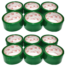3K牌 彩色封箱膠帶 綠色 6卷 48mm*50y*0.043, 2組
