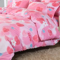 Blue Cat 藍貓 台灣製造銀離子抗菌床包 床包+枕套2個+薄被套 5 x 6.2呎 怦然心動