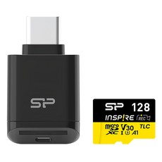 Silicon Power 廣穎電通 高速4K UHS-I U3 A1 microSDXC 高速記憶卡 附讀卡機 SP128GBSTXLV3VC2 空拍機/GoPro適用, 1個, 128GB