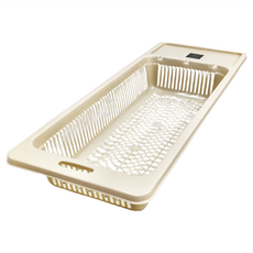 GINII 基尼 流理臺餐具濾水籃 奶茶色 L52.8xW20xH8cm 台灣製造, 1個