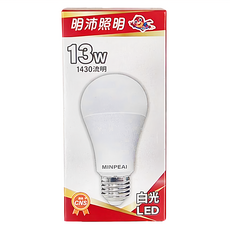 明沛 LED燈泡 13w, 白光 F6500, 1個