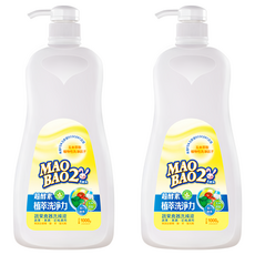 MAO BAO2 毛寶兔 超酵素植物性奶瓶蔬果洗滌液 瓶裝, 1kg, 2瓶