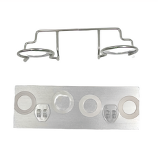 Easy 易立家 無痕掛勾 雙瓶罐架 (適用瓶口寬度2.4~3.4cm), 銀色, 1個