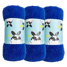 CLEAN 克林 瞇瞇兔抹布 海藍色 30 x 30cm｜台灣製造 超吸水 不掉毛, 3條