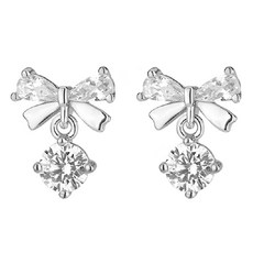 ENCLAIR 女性鋯石鑽Perin 999純銀耳環 白色