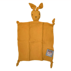 Kori Deer 可莉鹿 純色質感小動物純棉紗布安撫巾, 28 x 28cm, 薑黃, 1條
