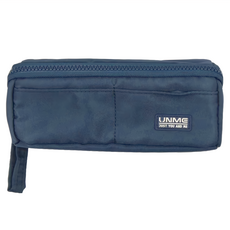 UnMe 防潑水布筆袋 2合1拉鏈掛繩, 深藍, 1個