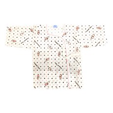 印花紗布肚衣 柔軟親膚透氣 側開設計方便穿脫, 衣長31cm, 粉