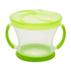 Munchkin 滿趣健 防漏零食杯, 防滑把手設計 寶寶好握好拿, 綠色, 1個