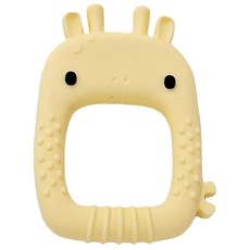 Loulou Lollipop 動物造型矽膠固齒器 - 100%食品級矽膠, 8.2 x 5.2 x 1.1cm 4個月以上, 俏皮長頸鹿, 1個