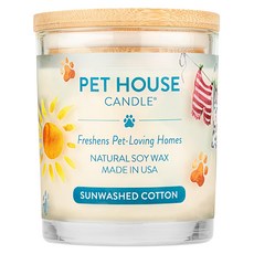 PET HOUSE 室內寵物香氛蠟燭，清新綿香，天然大豆蠟，美國製造，可重複使用, 255g, 1罐