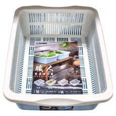 KEYWAY 聯府 職人3號雙層瀝水籃 GF63-1 7.5L, 藍色, 1個