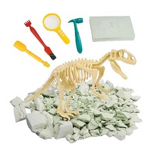 888ezgo 考古恐龍化石挖掘套裝組，附放大鏡工具全配組，培養耐心與科學興趣, 1個