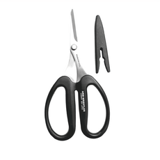 CANARY 長谷川刃物 超硬剪刀大力士PRO 細齒短刃 附蓋 日本製高級不鏽鋼材質, 1個, 黑色