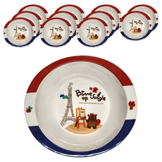 TATUNG 大同磁器 美耐皿手把碗 法國熊, 160x177x41mm, 1組