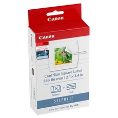 Canon 佳能 SELPHY CP Set KC-18IS 卡片尺寸正方形標籤 54x86mm 18張含墨盒, 50 x 50mm, 1盒