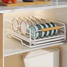 AFAMIC 艾法 廚房碗盤瀝水架 櫥櫃拉籃抽屜式下水槽收納置物架 - 碳鋼 雙側滑輪設計, 2層, 白色, 1個