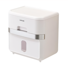 FAmILyLIFE 生活 輕奢風無痕壁掛衛生紙收納盒 A-368-W 14.5 x 21 x 22cm, 簡約白, 1個