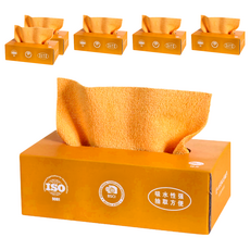 乾濕兩用纖維抽取式抹布 20cm x 20cm超細纖維 吸水吸油 耐用可重複使用, 20條, 6盒