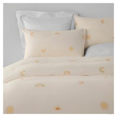 HOLA 和樂家居 艾禮思防蟎抗菌200織雙層紗純棉兒童枕套, 彩虹天空