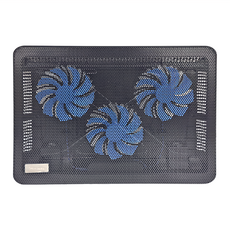 E-KIT 逸奇科技 110mm 超靜音三風扇筆電散熱墊 CKT-C3 型號 USB供電, 黑色 + 藍色, 1個